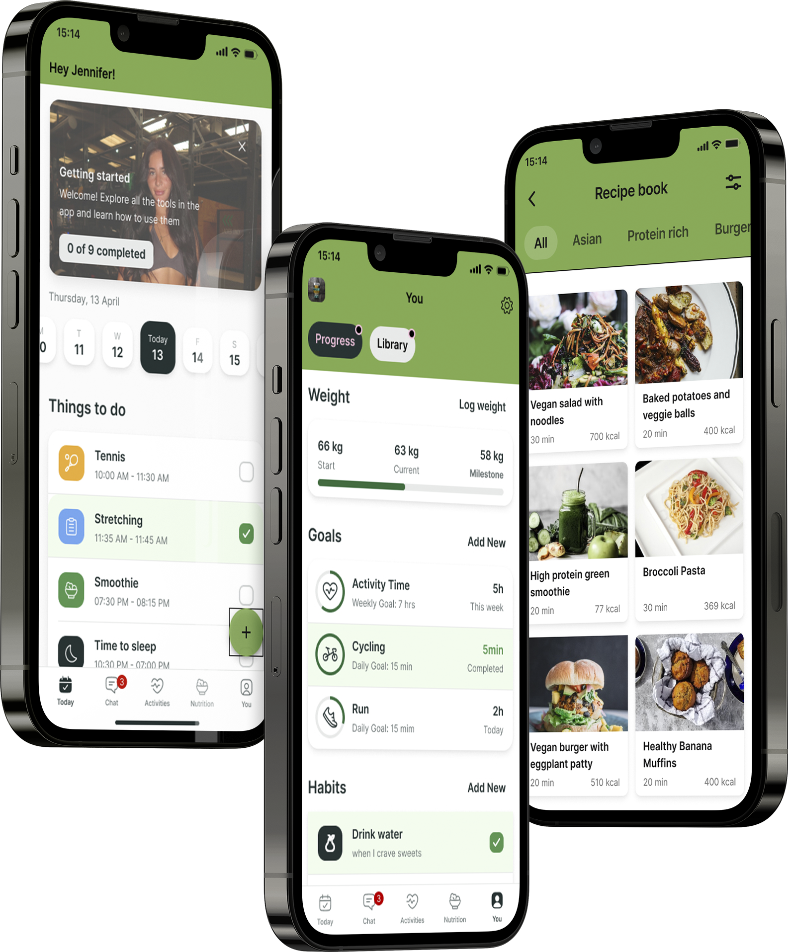 A mockup of the coaching app showcasing the features.